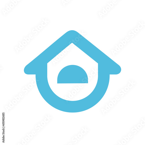 Sad house logo design template , sad home icon vector