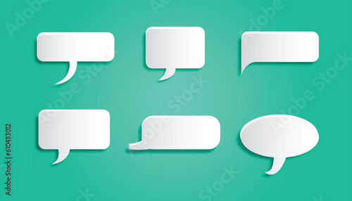 Illustration of speech bubbles on a green background, perfect for communication, creativity, and expression themes