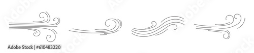 wind element flow doodle vector