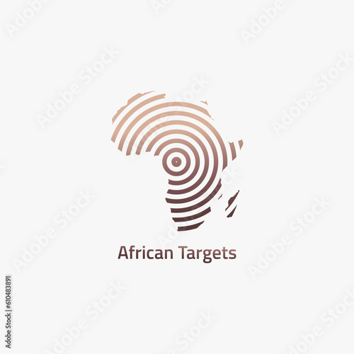 Target circle shaped africa logo. Suitable for technology and communications business.