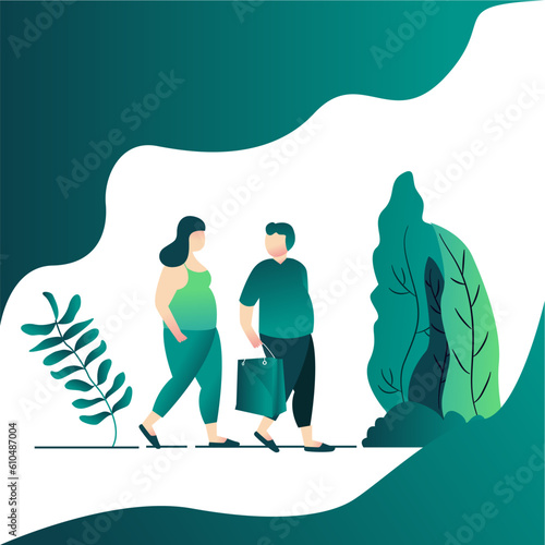 boy and girl walking outdoor healthy lifestyle together enjoying leisurely strolling person pedestrian