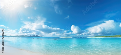 an image of a beach with sunlight and water background © EnelEva