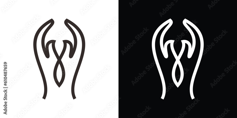 Obraz premium logo design hand abstract icon vector illustration