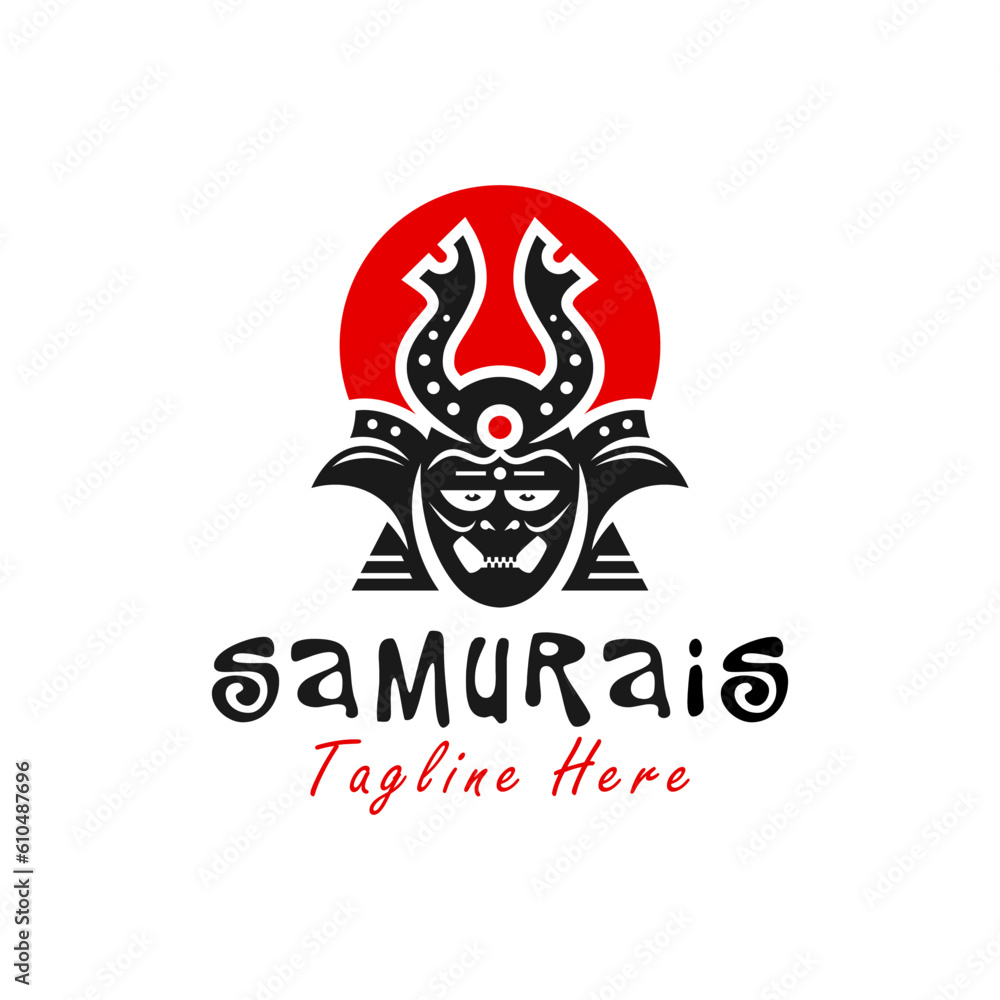 samurai helmet or head protection logo