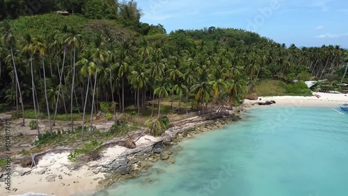 Tropical Darocatan, El Nido Islands in Philippines Ocean Sea - Aerial Drone View photo