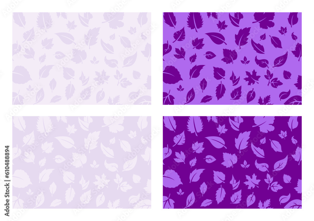 floral leaves wallpaper - purple