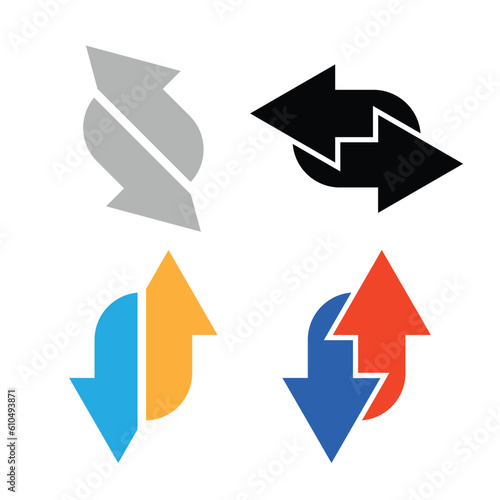 Arrows heat and cool background set