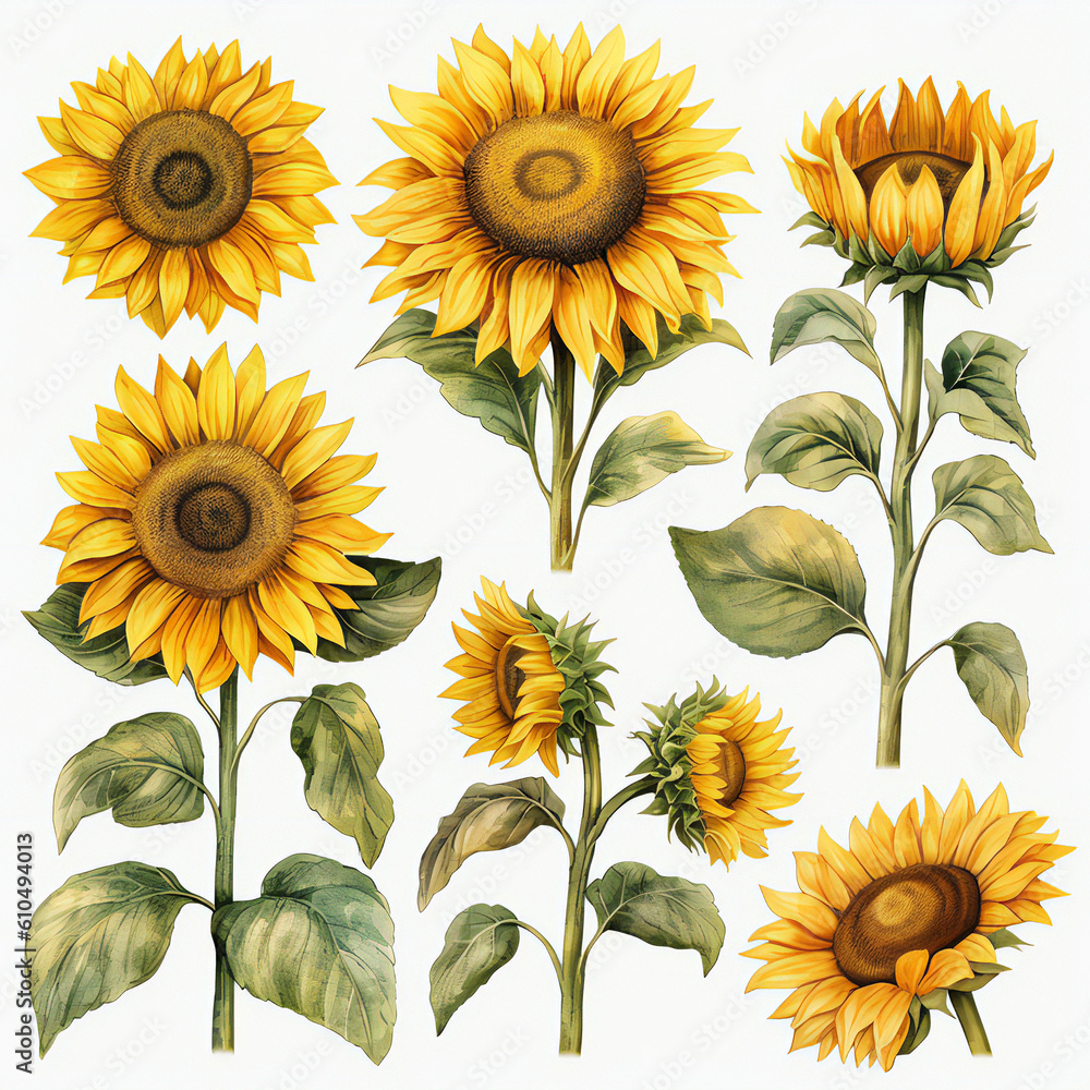 Sunflower bundle watercolor Sunflower bundle watercolor