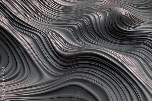 abstract black and white wavy lines background Generative AI