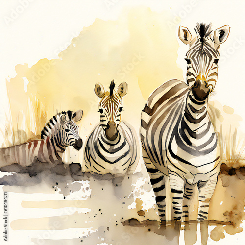 zebras watercolor