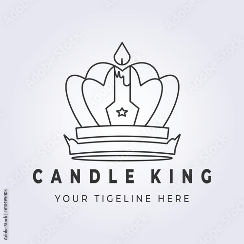 Candle king line art logo vector illustrations design