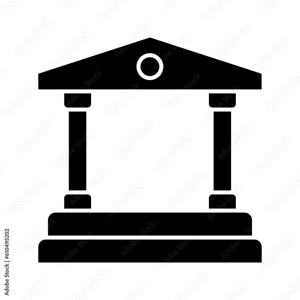 Bank building icon color editable Bank building icon color editable