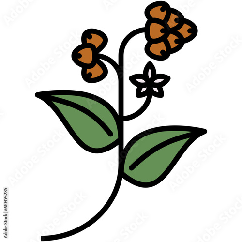 Buckwheat Icon. Japanese Buckwheat Flower Symbol Stock Illustration. Vector Filled Line Icons For UI Web Design And Presentation