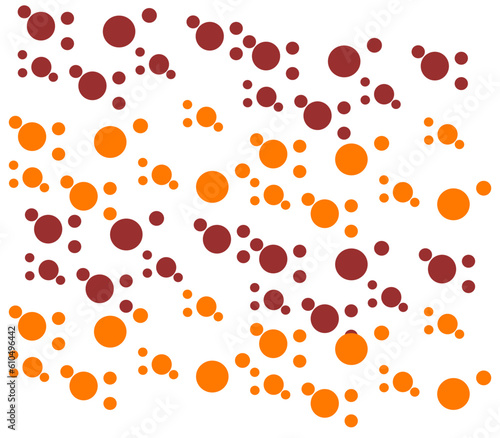 Fototapeta Naklejka Na Ścianę i Meble -  seamless pattern abstract orange   red polka dot fabric geometric vector pattern background
