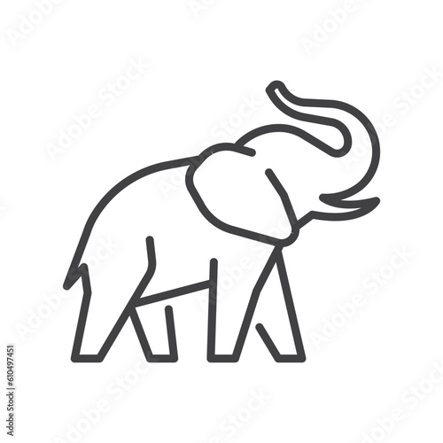 Elephant outline logo icon. Simple icon of elephant. Elephant outline flat icon. Elephant outline sign. Vector illustration