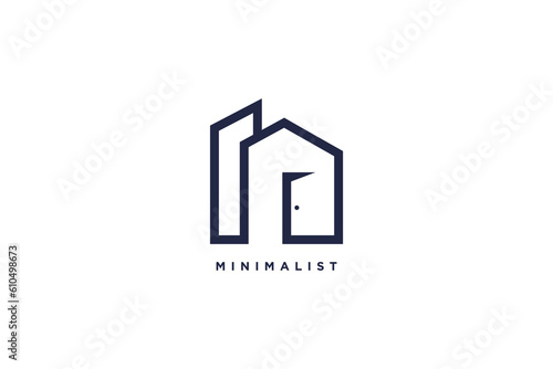Real estate logo design with modern minimalist concept idea