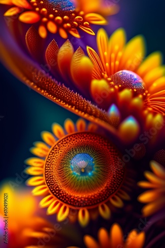 Colorful flowers, abstract art, generative ai