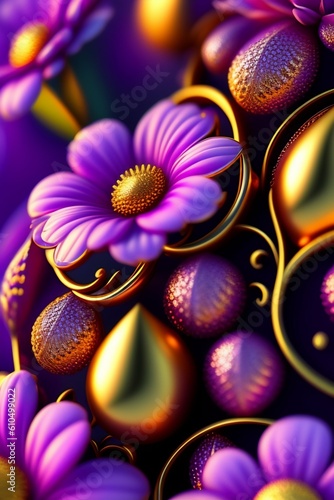 Colorful flowers, abstract art, generative ai