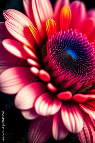 Colorful flowers, abstract art, generative ai