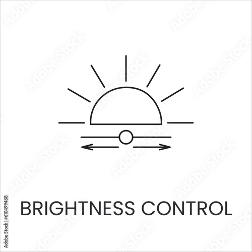 Vector line icon representing a brightness control.