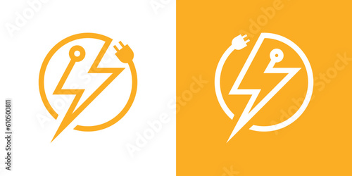 logo design flash and cable electrical icon vector illustration