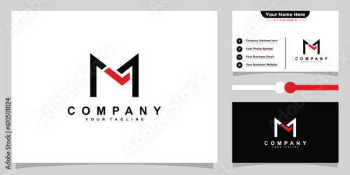 ML or LM letter logo design template vector