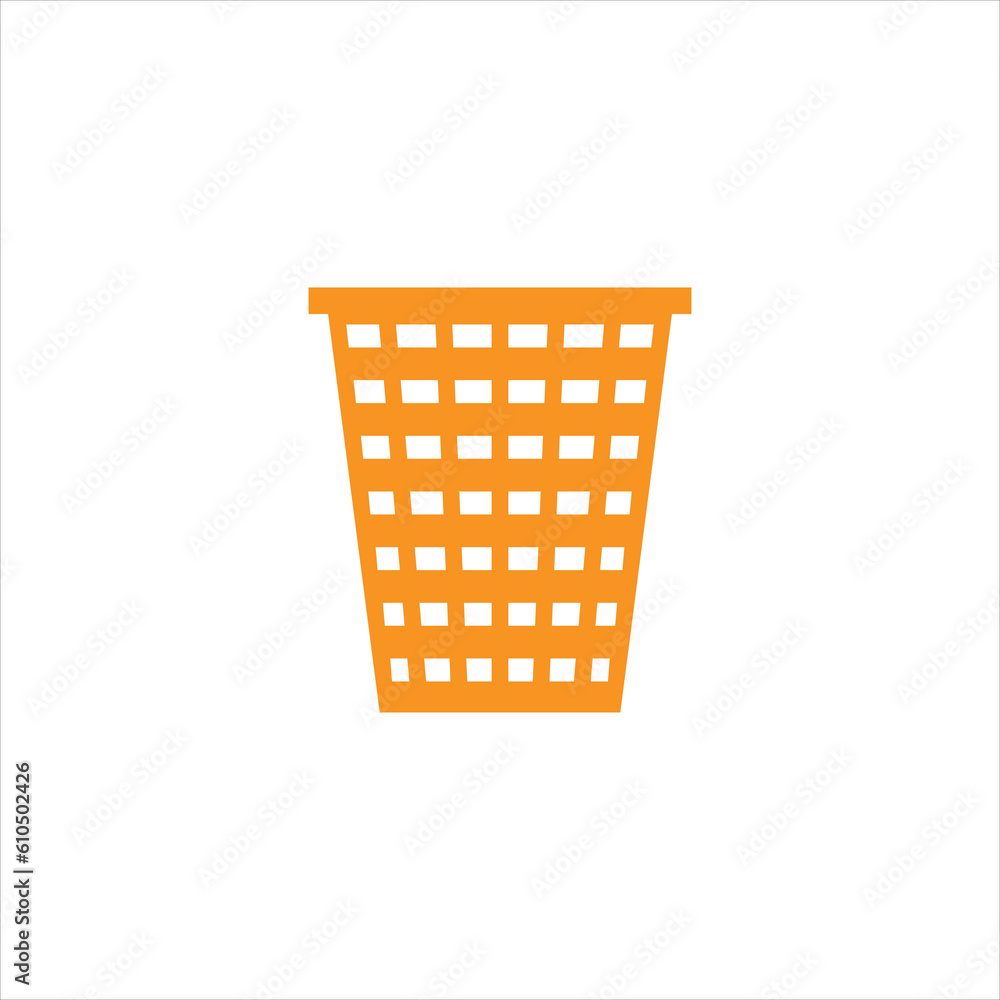 Yellow vector illustration of trash can basket Yellow vector illustration of trash can basket