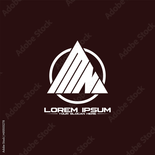 Letter MN triangle logo design vector