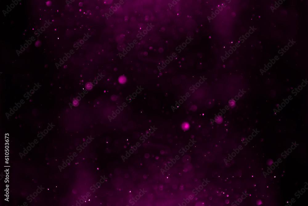 Deep purple bokeh glitter background. Christmas and Valentine theme.