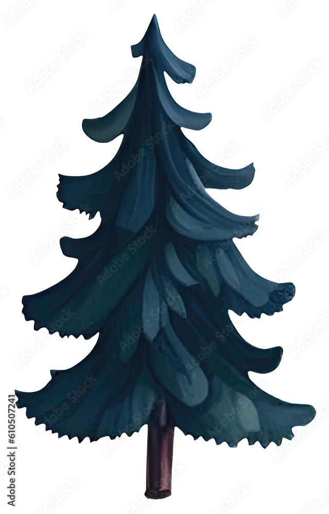 Watercolor green tree. AI Generative Watercolor green tree. AI Generative