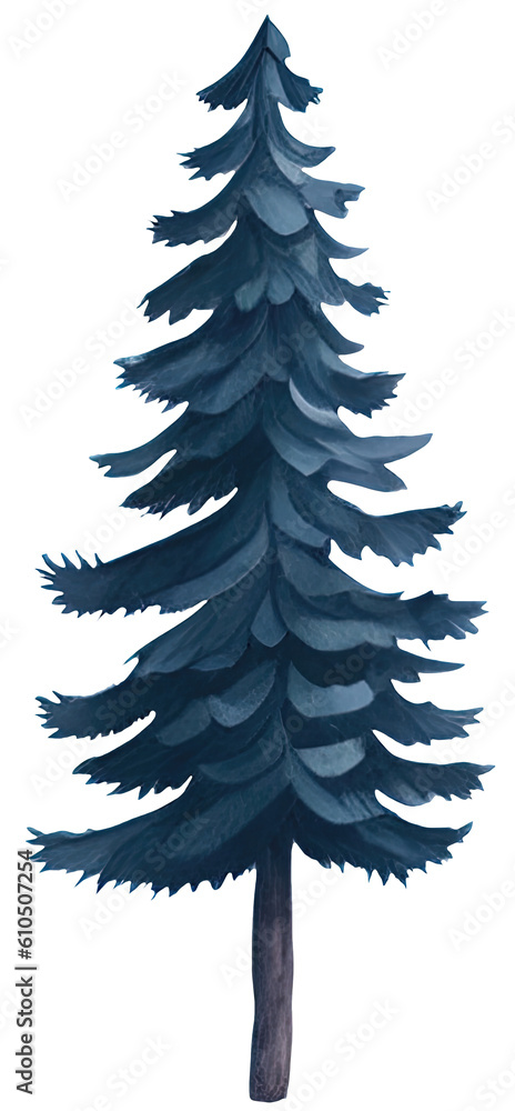 Watercolor green tree. AI Generative Watercolor green tree. AI Generative