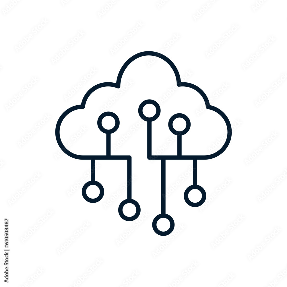 The concept of cloud service, communication. Vector icon isolated on white background. The concept of cloud service, communication. Vector icon isolated on white background.