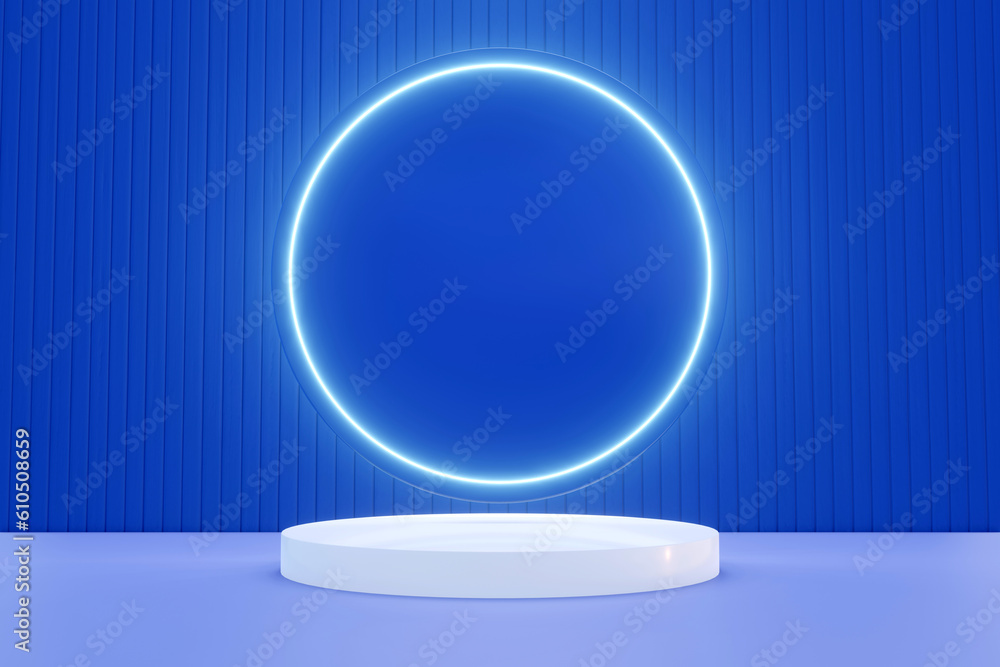 Podium on an Blue background for product placement. presentation podium. 3d illustration. 3d render Podium on an Blue background for product placement. presentation podium. 3d illustration. 3d render