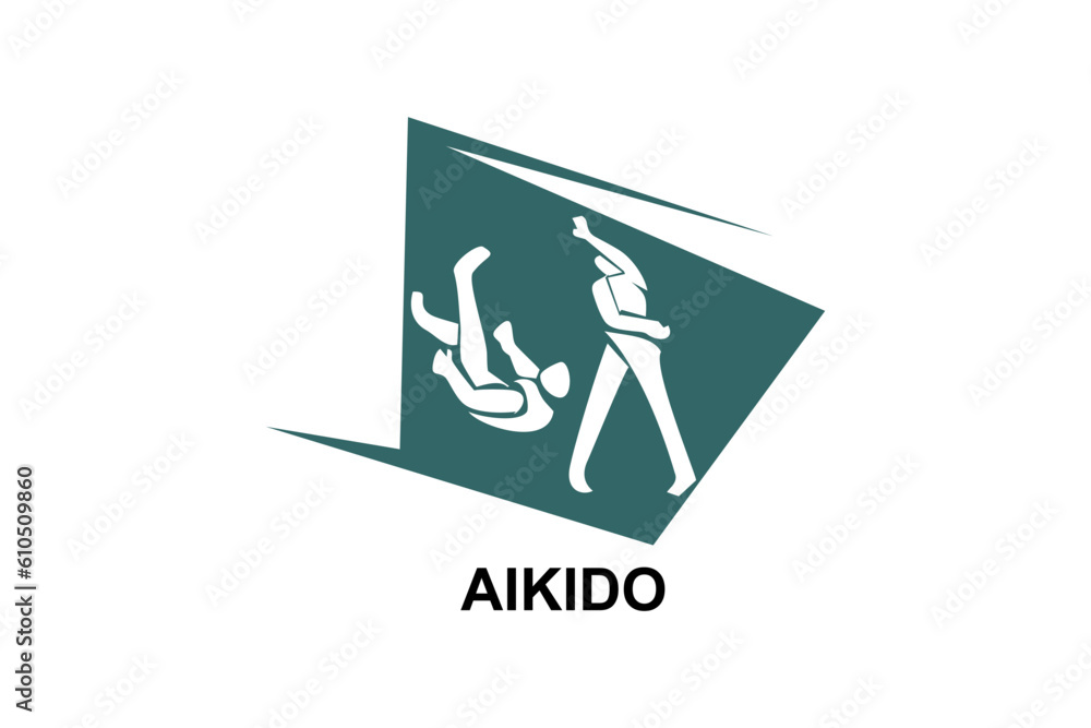 aikido sport vector line icon. sportman, fighting stance. sport pictogram illustration. aikido sport vector line icon. sportman, fighting stance. sport pictogram illustration.