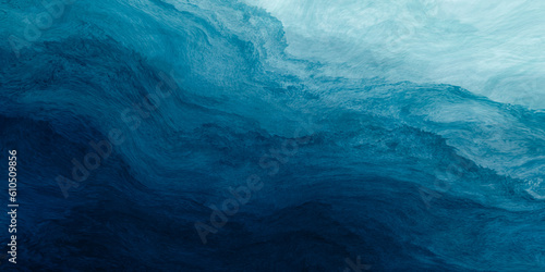 Vászonkép Abstract watercolor paint background by gradient deep blue color with liquid flu
