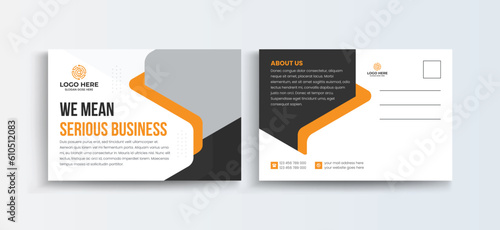 Cryptocurrency postcard design template. Crypto Company Business Postcard Template Design, Simple and Clean Modern Minimal Postcard Template, Business Postcard Layout