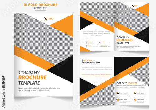 Professional real estate or construction business bi-fold brochure design construction company profile brochure template