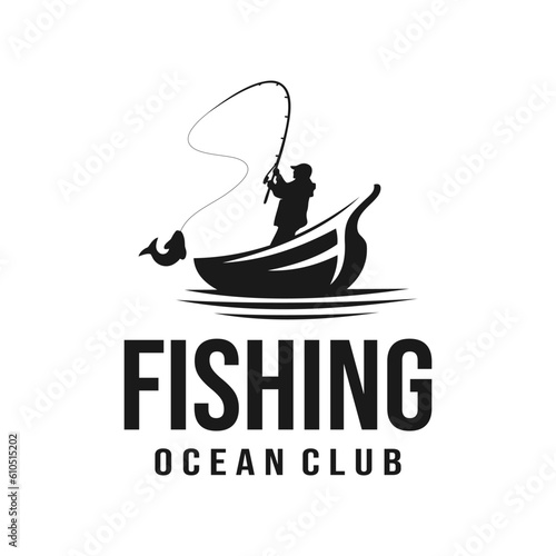 fishing logo vector template illustration
