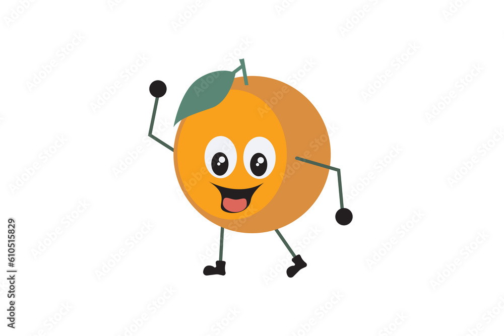 cartoon orange fruit character cartoon orange fruit character