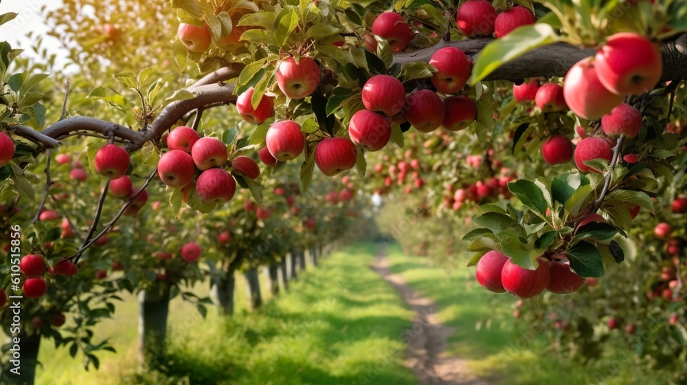 red apples in the garden created with Generative AI