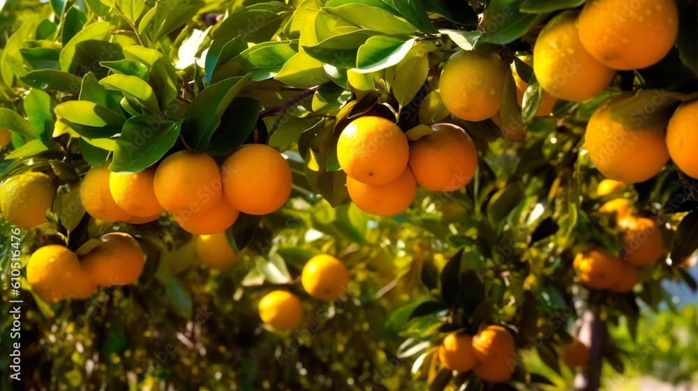 oranges on tree created with Generative AI