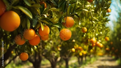orange tree with oranges created with Generative AI