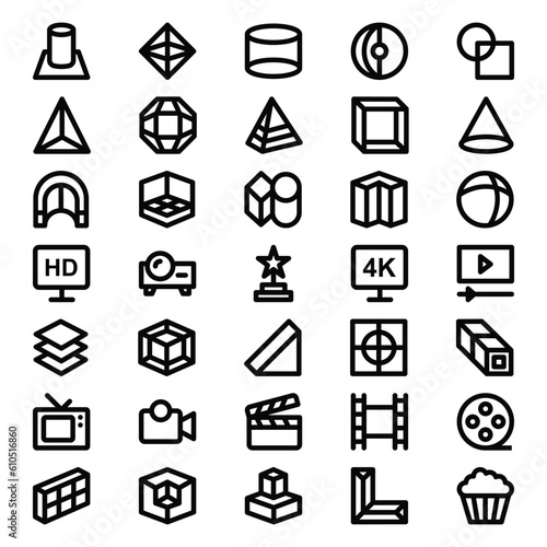 Outline icons for 3D Related