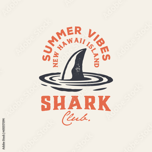 vintage logo shark template illustration