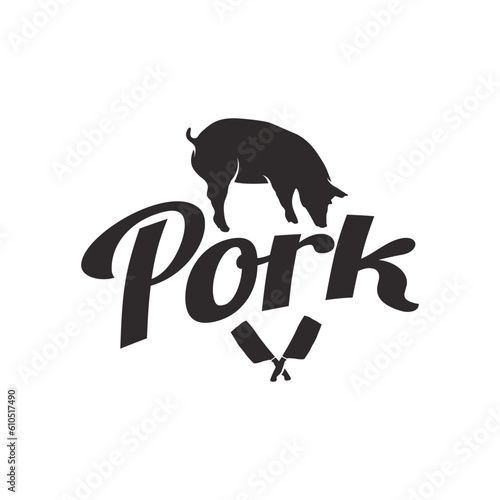 vector logo pork template illustration