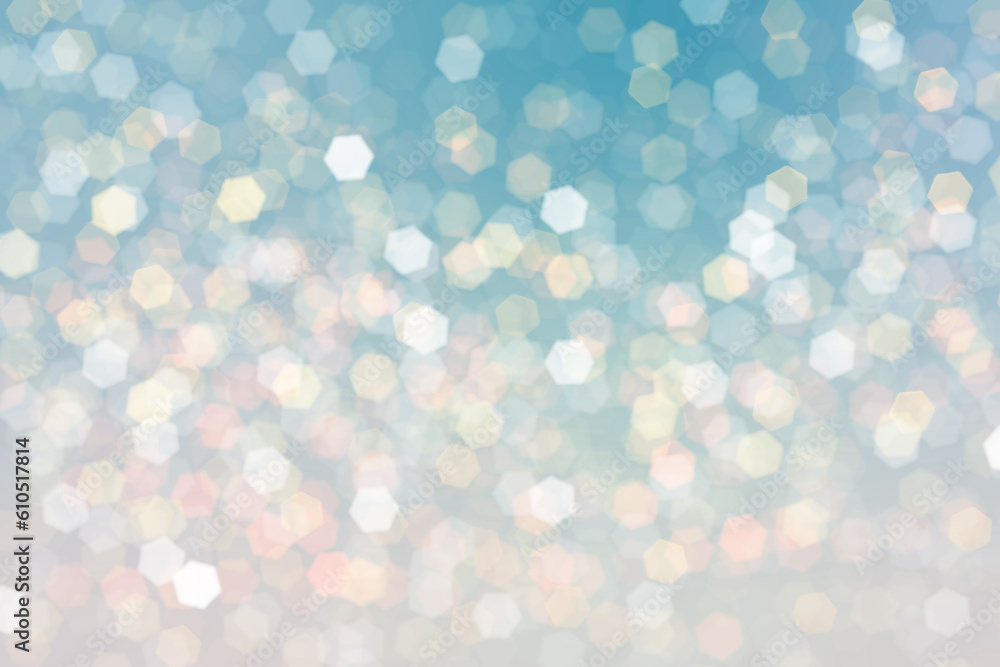  キラキラ輝く水色の丸ボケ背景イラスト