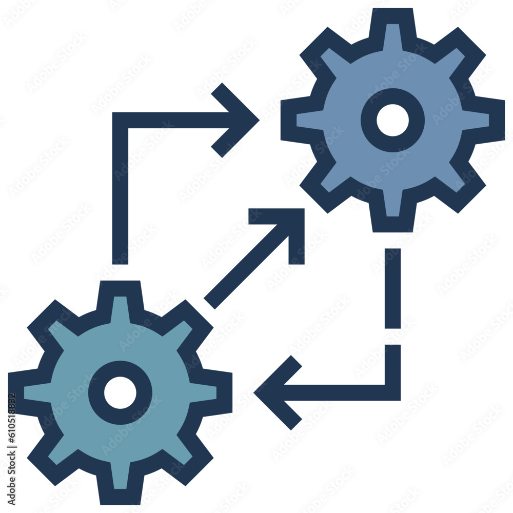 cog wheel plan flow setting management icon filled outline