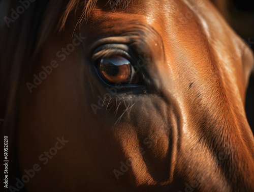 A close up of a brown horse s eye Generative Ai