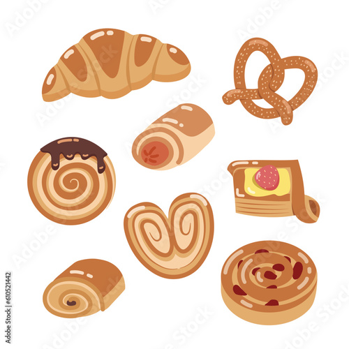 Various french pastry or mini danish 