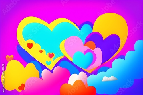 Wallpaper Mural Heart in Clouds, Generative AI Illustration Torontodigital.ca